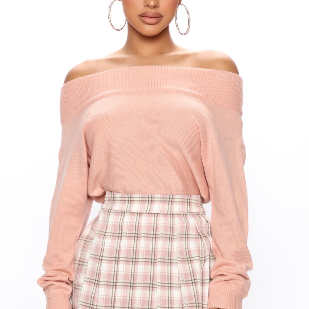 FASHION NOVA WHAT ABOUT US SWEATER SIZE SMALL BLUSH NWT